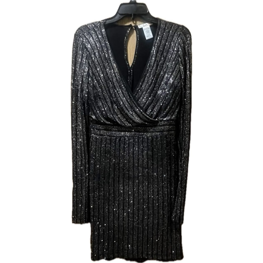 Love Squared Glittering Black Long Sleeve Dress